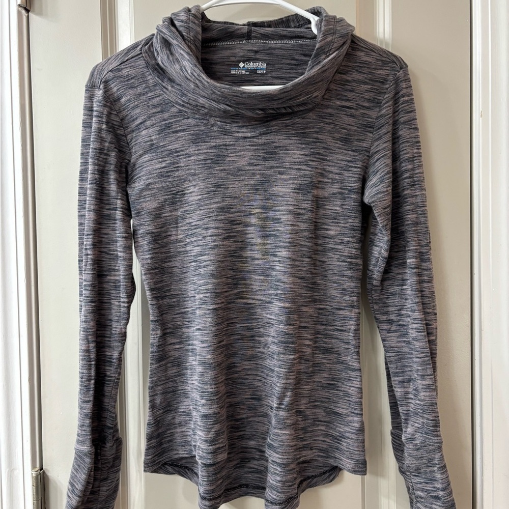 Columbia Women's Charcoal Cowl Neck Long-sleeved Shirt - Picture 2 of 6
